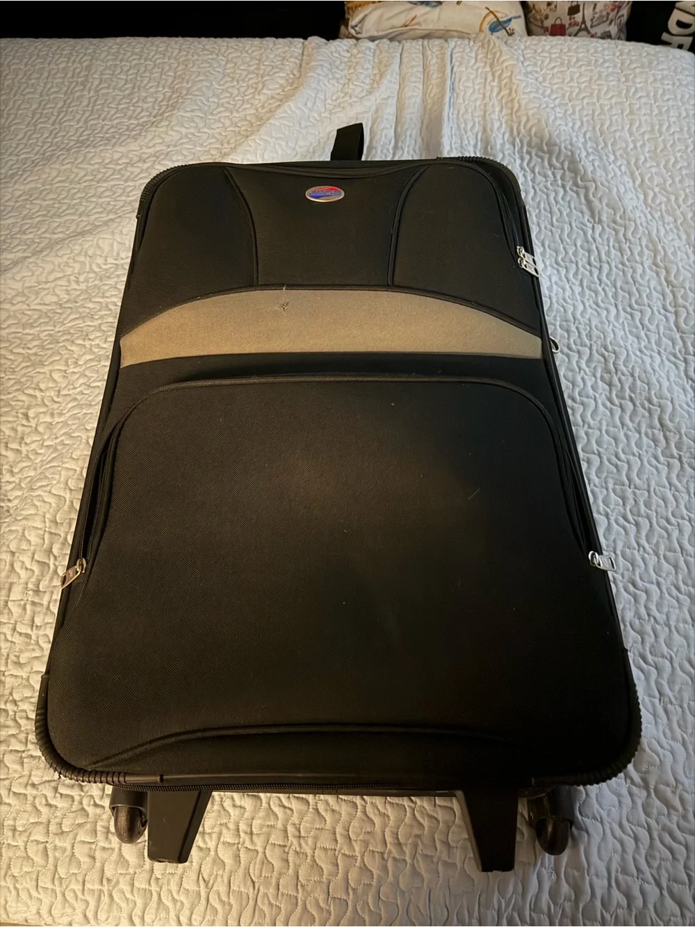 American  tourister Black  Carry-On Suitcase